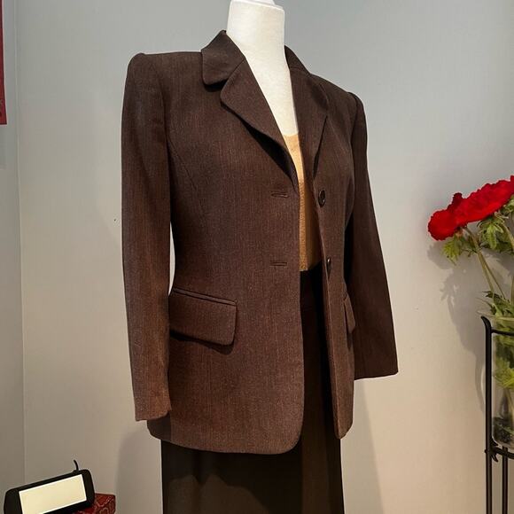 NEW Jones New York Career Wool Striped Career Longline Blazer Jacket Y2K 4P NWOT - Picture 4 of 14